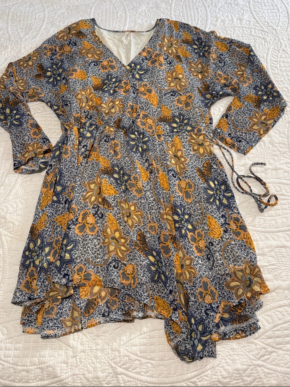Free People Long Sleeve Mini Dress with Copper Logo Tag
